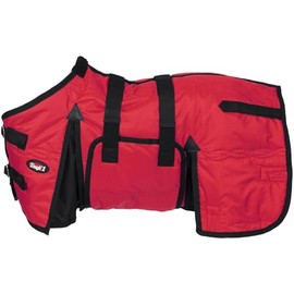 Tough 1 600D Miniature Stable Blanket with Belly Wrap, Red, 42-Inch
