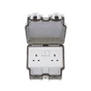 Lieber Silk White 2 Gang Outdoor Weatherproof Power Socket 13Amp