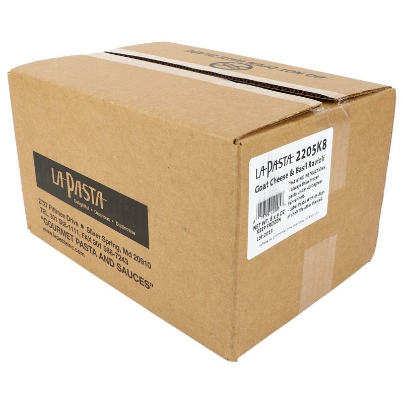 La Pasta Goat Cheese & Basil Ravioli (Case of 8)