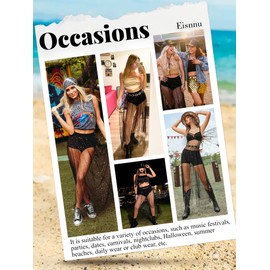 Eisnnu Women's Transparent Mesh Skirt, 2-in-1 Glitter Maxi Skirts with Shorts, High Waist Sequins, Tulle Skirt for Party, Music Festivals, Carnival, black