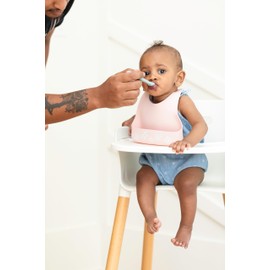 Bella Tunno Little Bites Bib – Silicone Baby Bibs for Infant Girls and Boys Ages 3-12 Months, Non-Toxic, BPA Free Soft Silicone Bib, Waterproof and Easy to Clean (Fresh Blooms)