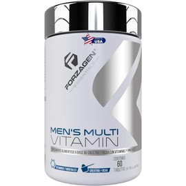 FORZAGEN Essentials | Hecho en EUA | Men's Multivitamin - 60 Tabletas | Vitaminas y Minerales Importados para Hombre | Vitamina C | Ácido Fólico | Zinc | Magnesio | Calcio | Poderosos Antioxidantes | Con Complejo de Rendimiento | BCAA | Creatina | L-Arginina | Esencial para Hombres | Suplemento Natural