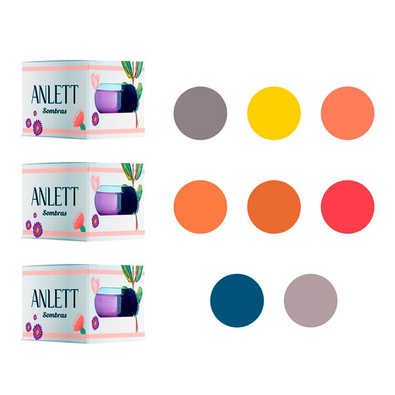 Set de 8 Sombras de Ojos, Colección Noche, Tonos Vibrantes
