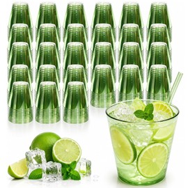 300-Pack 9oz Green Disposable Plastic Cups Cocktail Cup