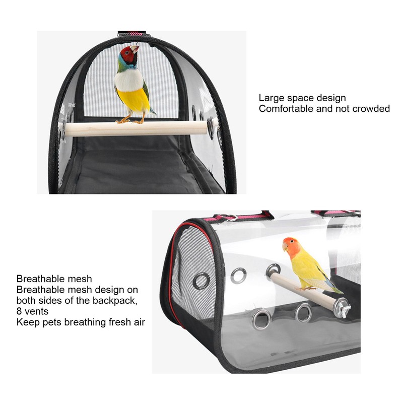 Bird Carrier Portable Parrot Travel Cage Breathable Lightweight Birds Bag