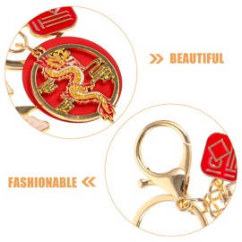 LIFKOME Chinese Keychain with Koi Fish, Lucky Charm Key Ring Zodiac Animal Pendant Metal for Fengshui Bag Pendant Backpack Decoration