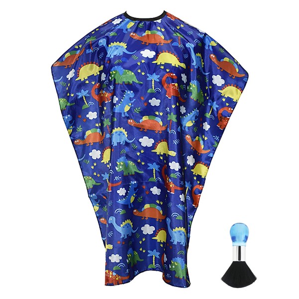 LdawyDE Children's Hairdressing Cape with Cartoon Print Hairdressing Cape with Neck Brush Adjustable Press Stud Child Haircut Hairdressing Cape Hairdressing Cape for Children Boys Girls, blue