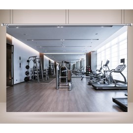 CORFOTO 7x5ft Gym Interior Backdrop Morden Style Sports Weightlifting Treadmill Fitness Equipment Motion Photography Background Adult Artistic Portrait Wallpaper Photo Booth Studios Props