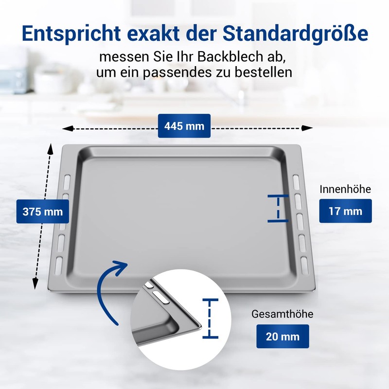 VIOKS Deep Baking Tray, Replacement for Whirlpool 481241838127 (445 x
