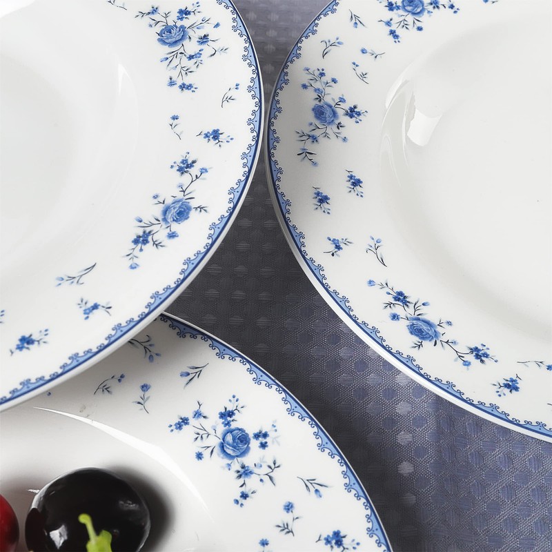 fanquare 8 Inch Porcelain Soup Bowls Set of 4, Round