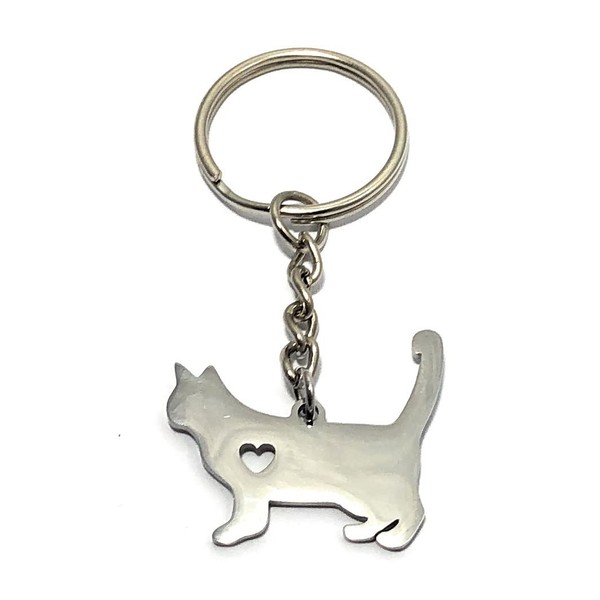 FizzyButton Gifts Cat Kitten with Tail Keyring Key Ring with