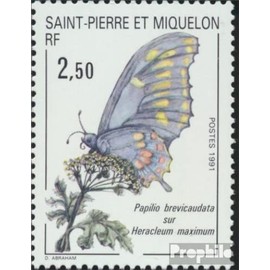 St. Pierre and Miquelon 608 (complete.issue.) unmounted mint/never hinged ** MNH 1991 Insects and Plants (Stamps for collectors) Butterflies