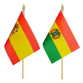 22 Countries Spanish Speaking Flags on Wood Stick, Latin America 22 Countries Flags, Small Mini Latino Hand Held Flags. Latin American Flags for Heritage Hispanic Month Decorations, 5x8 Inch