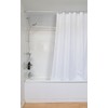 Croydex White Woven Stripe Water-Resistant Textile Shower Curtain,1800 x 1800mm
