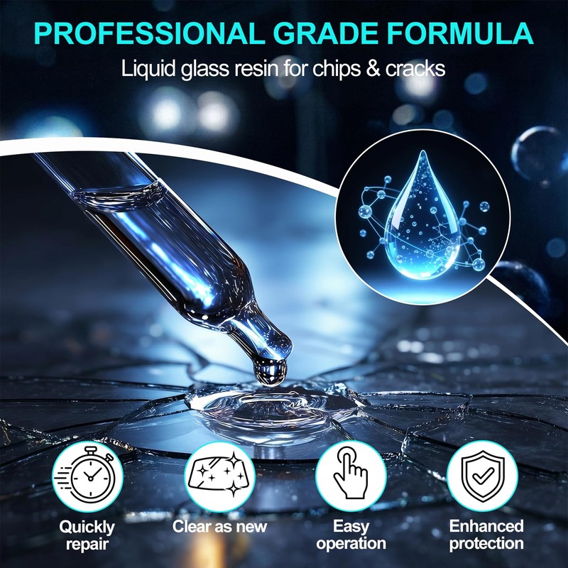 Yocisku Professional Windshield Crack Repair Kit, Upgraded Glass Repair Fluid