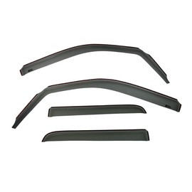 Extreme Online Store EOS Smoke Tinted JDM Style Side Window Visor Rain Guard - Made for Ford F-150 Crew Cab 09-14 2009 2010 2011 2012 2013 2014