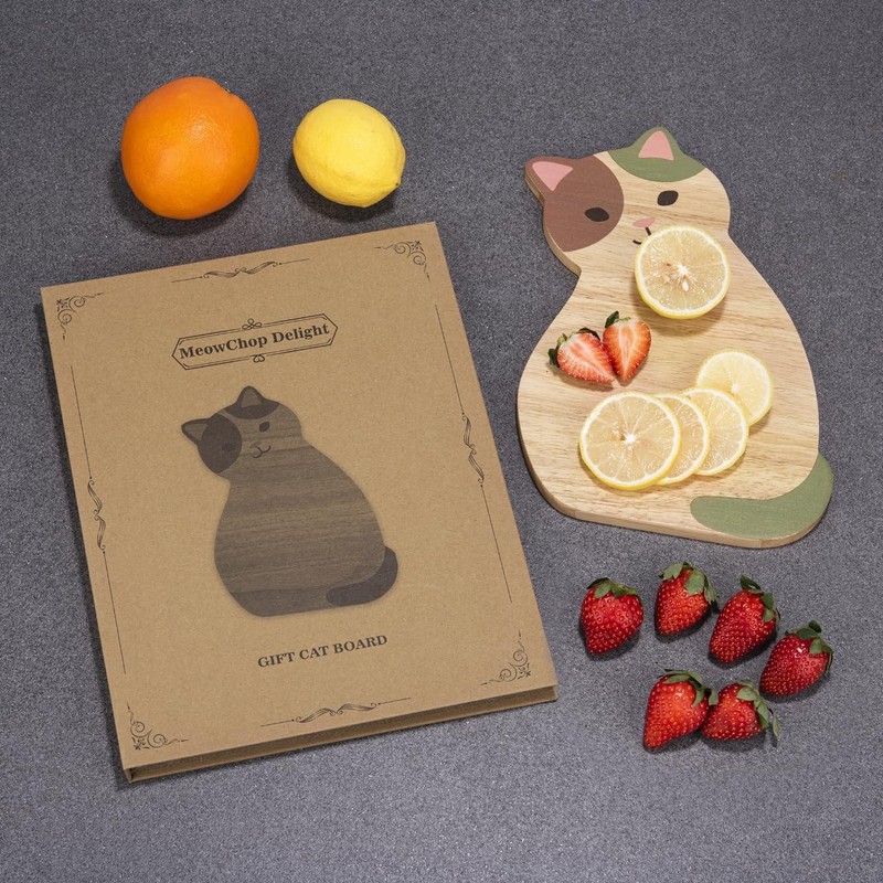 laboos Home Small Cutting Board, Cute small cat-shaped cutting board
