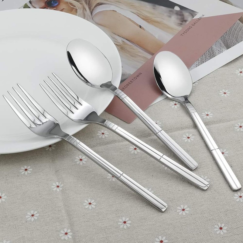 Eudokky Dessert Forks, Dessert Spoons Set, 12 Pieces Stainless Steel