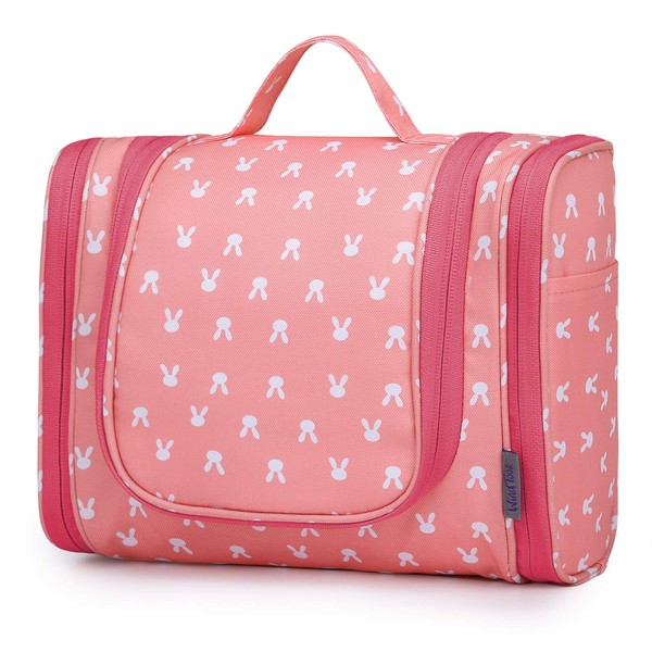 Wind Took Unisex Toiletry Bag/Case, Large Toiletry Bag for Hanging Up, Cosmetics Travel Bag, Unisex Pink