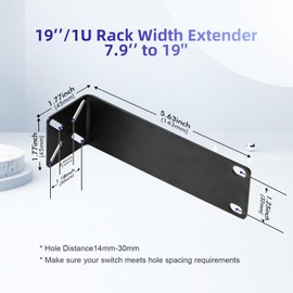 PhyinLan Rack Mount Kit, Adjustable Rack Brackets for Netgear, Cisco, D-Link, TRENDnet and HP Products, Mounting of 7.9 Inch Widths to 19 Inch Devices, Adjustable Hole Spacing 14-30 mm