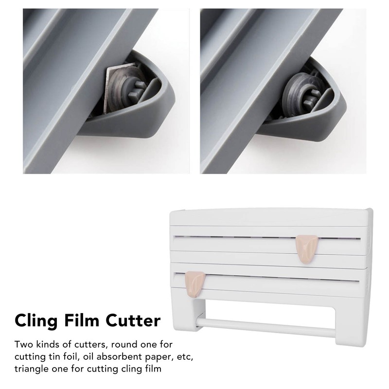 Cling Film Holder Wall Mount Multifunctional Cling Film Cutter with