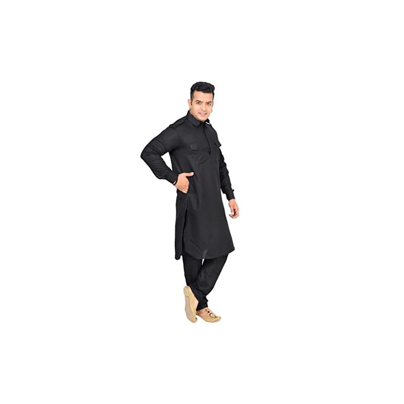 Desi Sarees Men's Punjabi Cotton Matching Kurta Pajama Costume 2