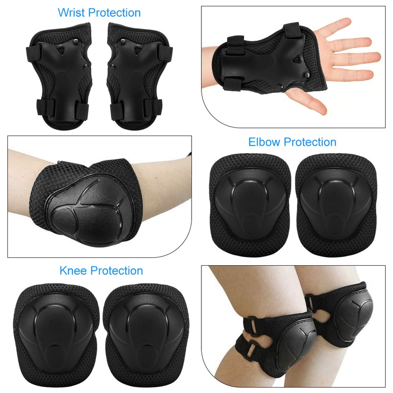 Kids Knee Pads Set 6 in 1 Protective Gear Kit