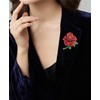 Crystal Rose Flower Brooch Corsage Women Anti-light Enamel Lapel Pin