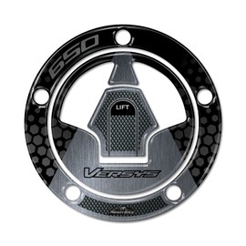 Resin Bike Motorcycle 3D Stickers Compatible with Kawasaki Versys 650 2021. Tank Cap Protection from Bumps and Scratches. Resin Stickers - Silver Finish - Made in Italy