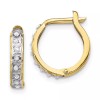 Unbranded 13mm 10k Yellow Gold Diamond Fascination Round Hinged Hoop