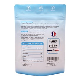Sante Naturelle Celtic Salt Fine Ground Sea Salt - 1.1lb (18oz) Unrefined French Sea Salt Organic, Rich in 82+ Minerals Salt, 100% Natural & Hand Harvested Sal Celtica