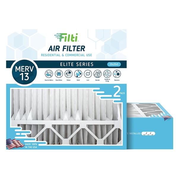 FILTI FILTI 20x20x5 Air Filter MERV 13 | Pleated Home