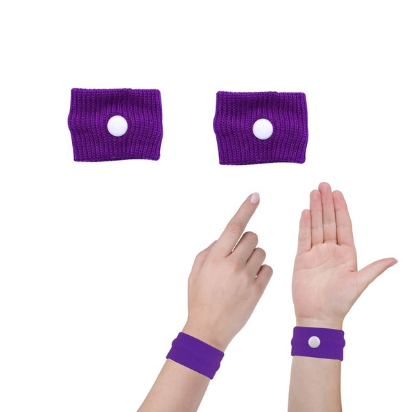 1 Pair Motion Sickness Wristbands, Natural Nausea Relief Bands for Kids &Adults, Anti-Nausea Wristbands, for Car Sea Sickness Travel Sickness Pregnancy Morning Sickness (Purple)