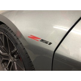 Z51 Set of 2 CORVETTE Z51 Stingray Fender Vinyl Decal Sticker 2020-22 C8