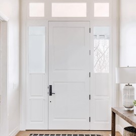 NICETOWN Blackout Side Door Curtains, Front Door Curtains for Small Window, Privacy Shades for Sidelight, Thermal Insulated Window Covering, Greyish White, 1 Panel, W12 X L40 Inch