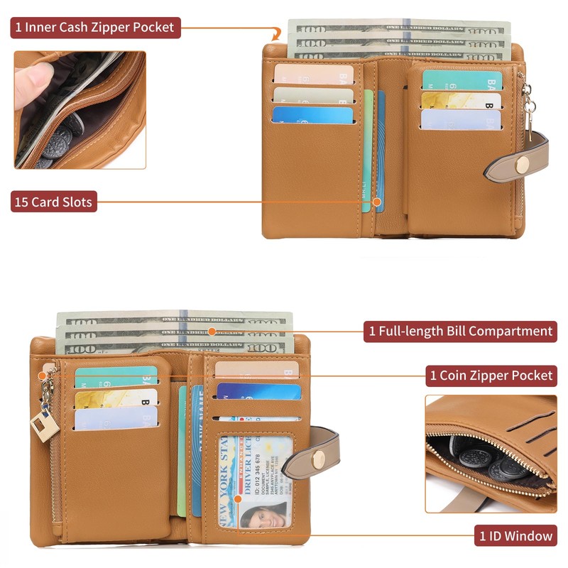 FALAN MULE Women's Purse with RFID Blocking, Small PU Leather,