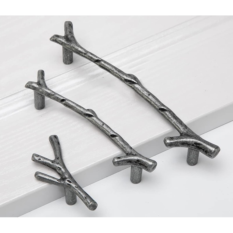 ESreake 10pcs Vintage Tree Twig Branch Cabinet Knobs Pulls Handles,Zinc