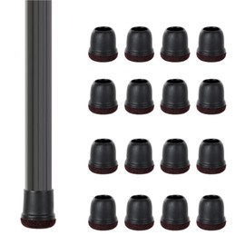 16 Pcs Chair Leg Floor Protectors for Hardwood Floors 1 Inch Silicone Black Furniture Leg Cover with Felt Pads