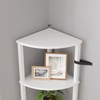 VIMBER Corner Shelf, 5-Tier Corner Bookshelf, Industrial Corner Ladder Shelf,