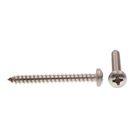 Prime-Line 9019947 Sheet Metal Screw, Self-Tapping, Pan Head Phillips, #8 X 1-1/2 in, Grade 18-8 Stainless Steel, Pack of 100