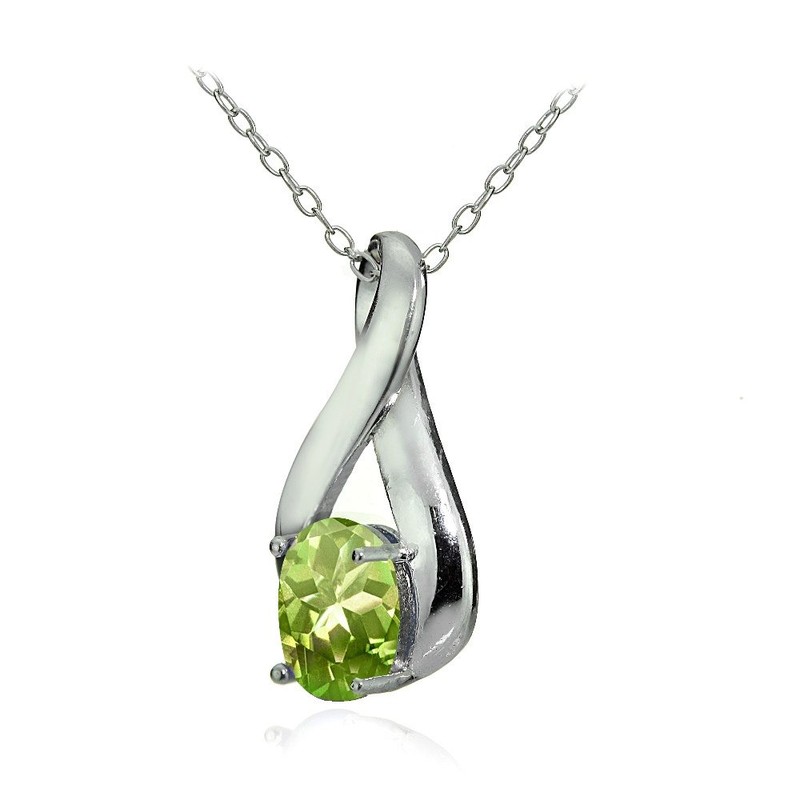 Plata de Ley auténtica o creado Gemstone colgante de infinito