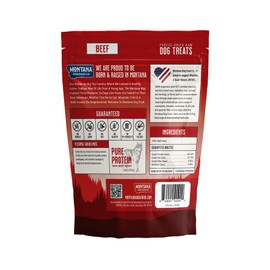 MONTANA DOG FOOD CO. Freeze-Dried Beef Heart Dog Treats (Trail Snacks) – 100% Natural, Single Ingredient, High Protein, Grain-Free, Made in USA – 3 oz Bag