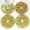 Leaf Snowflakes Felt Coasters, Set of 4 (GOLD/GREEN REVERSIBLE)