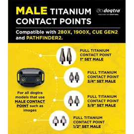 Dogtra Full Titanium Contact Points 1/2" Set of 2 – Male – Compatible with X-Series (280X, 1900X, ARC-X), 200iQ, GPS Fence, PATHFINDER2, Smart NoBark – Hypoallergenic, Lightweight, for Sensitive Skin
