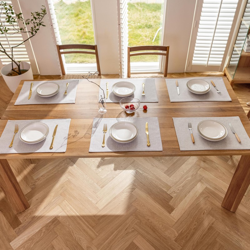 Demetex Reversible Placemat, Made of Fabric, Cotton, Linen, Stylish, Nordic