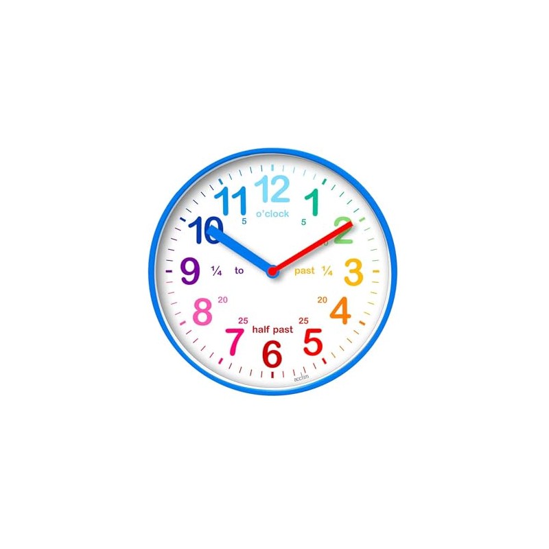 Beyond Happy Educational Kids Wall Clock - Colourful Silent Clock