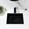 Undermount Bathroom Sink Rectangle, BoomHoze 20"x15" Black Vessel Sink Porcelain