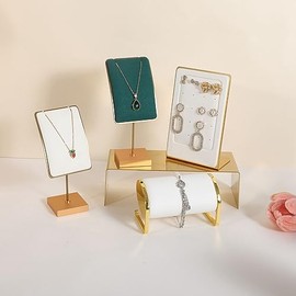 Soporte de exhibición de collar de terciopelo pequeño Soporte de suspensión de cuello de joyería de metal dorado para venta al por menor en línea Most