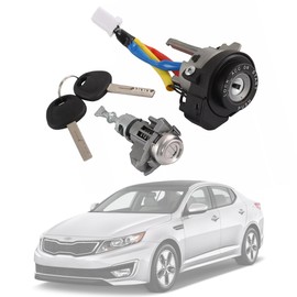 AceRide Ignition Switch Door Lock Cylinder with 2 Keys Compatible with Kia Optima 2011 2012 2013 2014 2015 Replaces# 81900-1WK00, 81970-2TA00