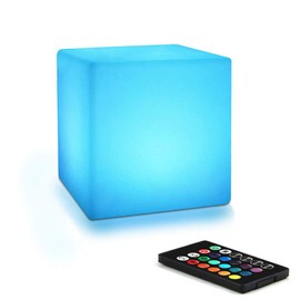 4-inch LED Cube Light, 16 RGB Color Changing Tesseract Cube Lamp with Remote, Waterproof Cordless Rechargeable Cubes Mood Lamp & Nursery Cosmic Cubes Night Light, Perfect Kids Toy Gift, Room Decor